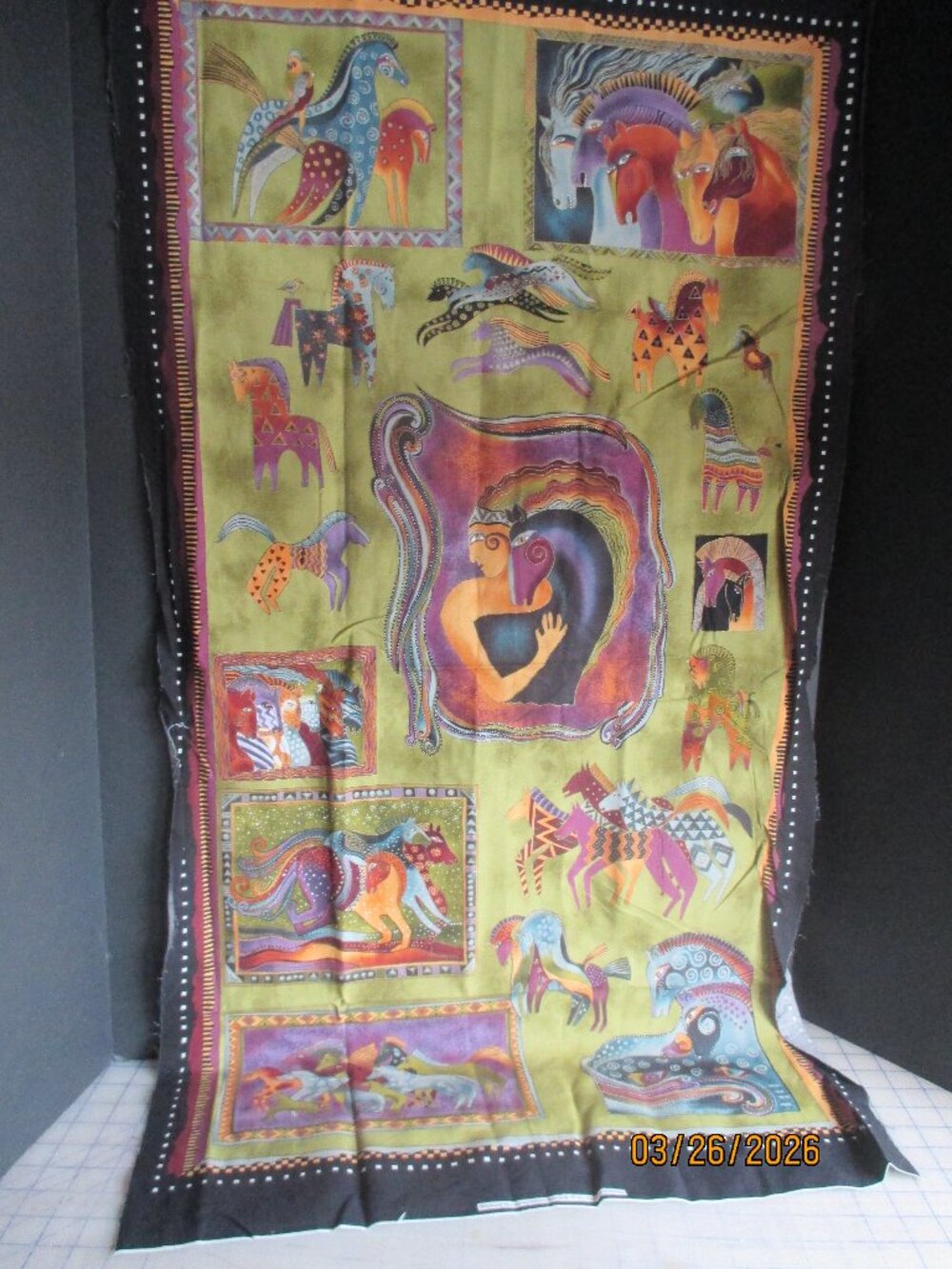 MYTHICAL HORSES BY LAUREL BURCH-CLOTHWORKS-23X44 PANEL-NEW